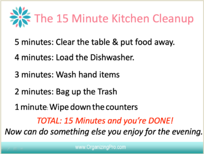 chart 15 minute kitchen cleanup