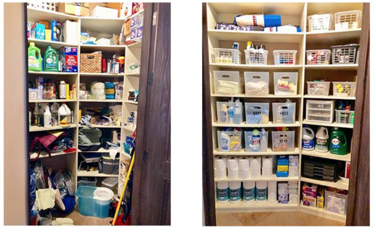 before and after pantry organizing