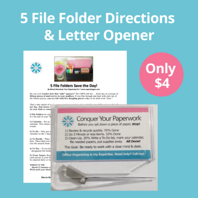 5 File Folder Directions & Letter Opener